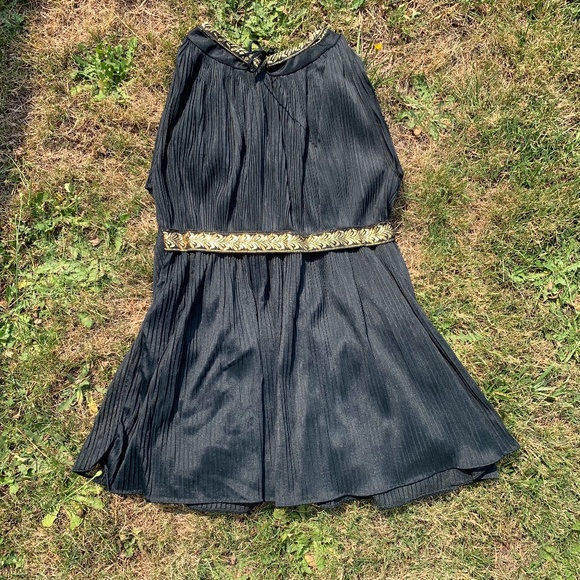 Vintage 60s/70s black/gold nighty M - Picture 1 of 6